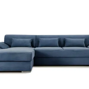 PICASSO Dark Blue Extendable Corner Sofa with Storage Compartment, Left/Right Variants – 300x170x80 cm