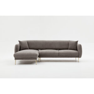 Darron Grey Gold 266Cm Round Arm Sofa Bed Chaise