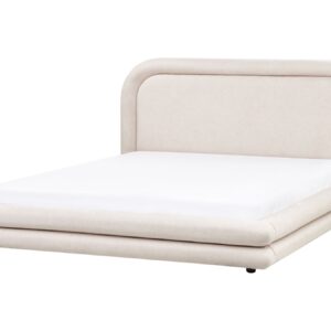 Waterbed Faux Linen LAVARDENS 180 x 200 cm (EU Super King) Light Beige