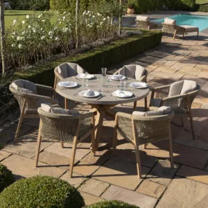 Maze - Martinique Rope Weave 6 Seat Round Dining Set