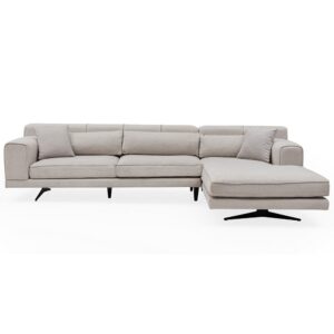 Beige Fabric Corner Sofa for 3 People Giselle Right, Ambient Sofa Collection