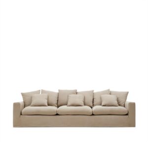 Beige Fabric Sofa for 4 People – Nora by Kave Home