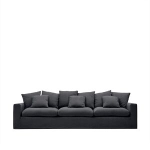 Anthracite Grey Fabric Sofa for 4 People – Nora by Kave Home