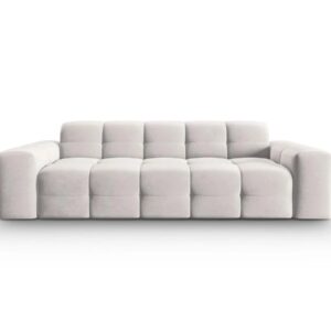 Light Grey Velvet Sofa for 3 People – Kendal by Besolux