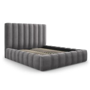 Grey Velvet Bed 180x200 cm Kelsy Besolux