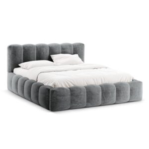 Platinum Gray Fabric Bed 200×200 cm Lapine Besolux