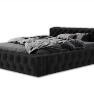 Black Velvet Bed 180x200 cm Zoran by FURPOL